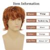 Wiwige Mens Orange Wig Short Layered Fluffy Natural Wig Synthetic Heat Resistant Halloween Cosplay Wig for Males view 3