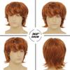 Wiwige Mens Orange Wig Short Layered Fluffy Natural Wig Synthetic Heat Resistant Halloween Cosplay Wig for Males view 4