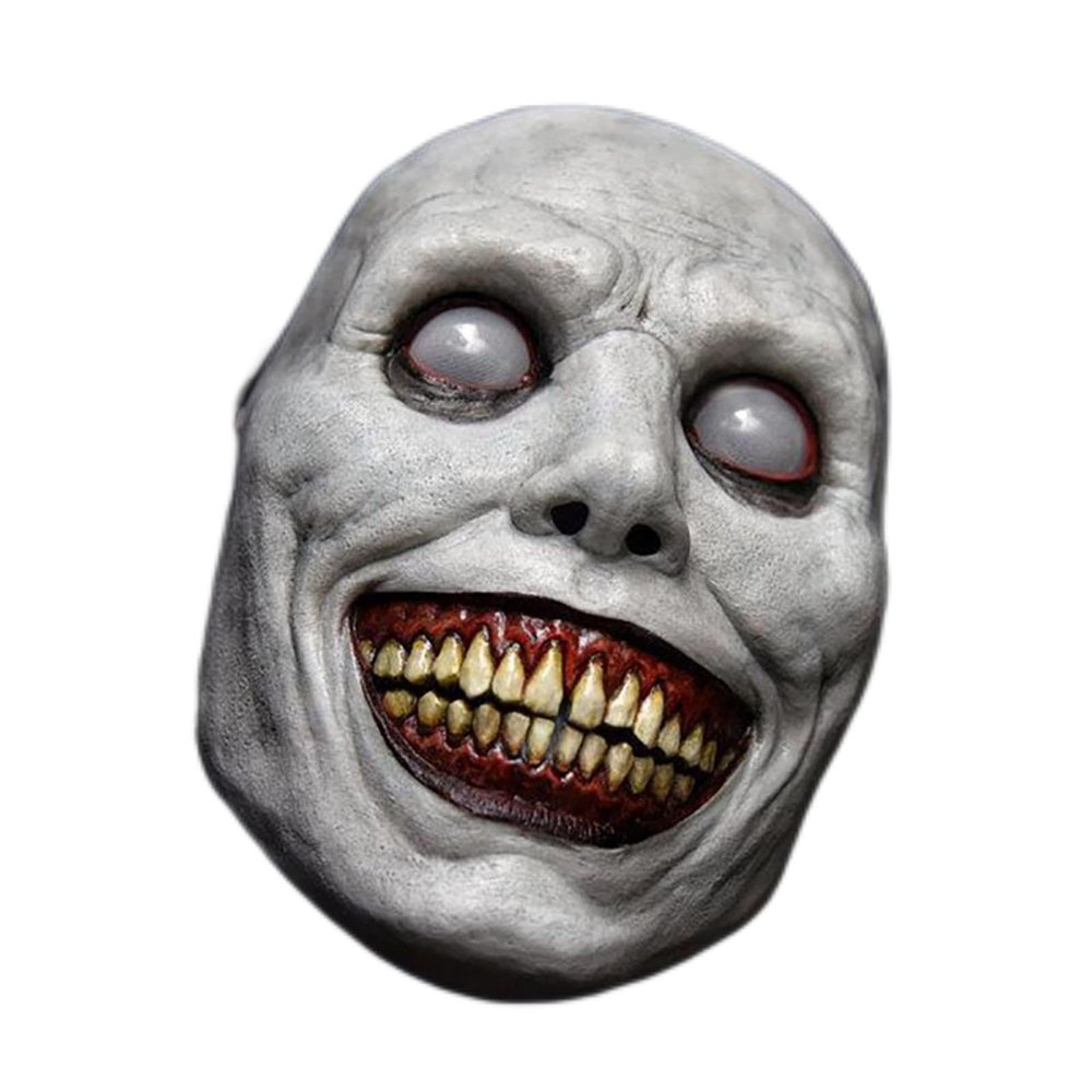 Scary Halloween Mask Smiling Demons Horror Scariest Creepy White Masks with Eye for Cosplay