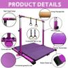 GBVUGY Gymnastics Kip Bar with Mat for Home Indoor Training,Horizontal Bar for Kids Girls Junior,Adjustable Arms from 3' - 5' Gym Equipment,1-4 Levels,300lbs Weight Capacity view 3