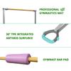 kechery Foldable & Moveable Gymnastics Horizontal Bar with Rings,3to 5Adjustable Height Expandable Junior Kip Bar for Home,Indoor Gym Equipment for Kids(Foldable Pink with Rings) view 2