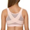 DELIMIRA Women's Front Closure Posture Wireless Back Support Full Coverage Bra Apricot Pink 36F view 1