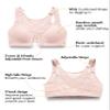 DELIMIRA Women's Front Closure Posture Wireless Back Support Full Coverage Bra Apricot Pink 36F view 3