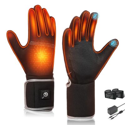 Savior Heated Glove Liners,Electric Heated Thin Gloves with Remaining Power Display,Rechargeable Hand Warmers,Suitable for Winter Driving,Typing,Running