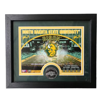 North Dakota State Bison 9" x 11" Photo Frame with Custom Print and A Minted Medallion Coin