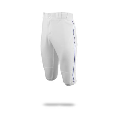 MARUCCI Adult EXCEL Double-Knit Piped Baseball Short Pant, White/Navy Blue, Adult Small