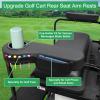 MOSNAI Golf Cart Armrest with Cup Holder for Club Car EZGO Yamaha Rear Seat 1-Inch Square Tube, Upgrade Golf Cart Armrest with Phone Storage Pouch, Upgrade Support Frame, Better Load Bearing view 3