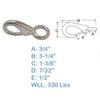 20 PC Stainless Steel 3/4" Marine Boat Fixed Eye Fast Snap Hook Key Chain 330 LB view 3
