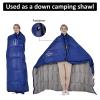 OMVMO 0 Degrees F 800 Fill Power Down Sleeping Bag for Adults,Lightweight 4 Season Envelope Rectangle Down Sleeping Bag for Backpacking Camping,Dark Blue Right-Zipper Long view 4