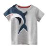 Toddler Kids Baby Boys Girls Shark Short Sleeve Crewneck T Shirts Tops Tee Clothes for Children Cargo (Grey, 1-2 Years) view 1