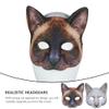 Abaodam 2Pcs Halloween Realistic Cat Masks Animal Half Face Mask Halloween Animal Costume Party Supplies (Brown, White) view 4