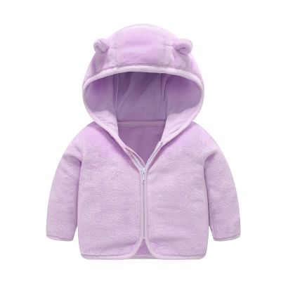 Toddler Baby Boys Girls Winter Windproof Hooded Coat Jacket Warm Fleece Outerwear Floral Jackets (Purple, 3-6 Months)