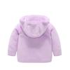 Toddler Baby Boys Girls Winter Windproof Hooded Coat Jacket Warm Fleece Outerwear Floral Jackets (Purple, 3-6 Months) view 2