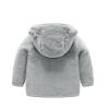 Toddler Baby Boys Girls Winter Windproof Hooded Coat Jacket Warm Fleece Outerwear Floral Jackets for (Grey, 3-6 Months) view 2