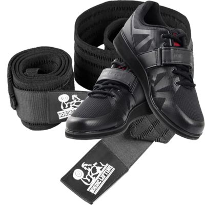 Nordic Lifting Super Heavy Duty Wrist Wraps Multi-Purpose Bundle with Shoes Megin Size 8 - Black