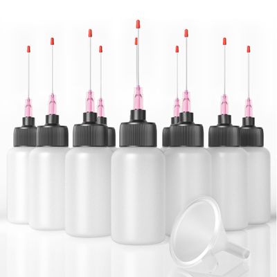 TITGGI 10 Pcs Needle Oiler (1 OZ), Precision Tip Applicator Bottle, LDPE Gun Oil Bottle with Extra Long 1.5 Inch Stainless Needle Tip Easy to Use for Crafts, Hinges, Sewing Machines and More