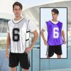 PULUOMASI Sports Pinnies-Numbered Practice Vest Pennies for Soccer Basketball Jersey Bibs -Set of 12/Youth Adults Team PurpleWhite2 L view 4