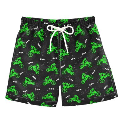 Aflyko Board Shorts Green Motocross Swim Trunk Toddler Bathing Suit Boys Girls Beach Swimwear Quick Dry Swimming Shorts All Day Shorts Gym Shorts XL