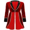 Sywiyi Womens Ringmaster Circus Show Lapel Jacket Velvet Victorian Steampunk Tail Coat Clubwear Red X-Large view 1