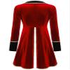 Sywiyi Womens Ringmaster Circus Show Lapel Jacket Velvet Victorian Steampunk Tail Coat Clubwear Red X-Large view 2