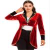 Sywiyi Womens Ringmaster Circus Show Lapel Jacket Velvet Victorian Steampunk Tail Coat Clubwear Red X-Large view 3