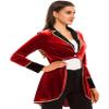Sywiyi Womens Ringmaster Circus Show Lapel Jacket Velvet Victorian Steampunk Tail Coat Clubwear Red X-Large view 4