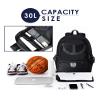 Basketball Bag Backpack for Men Women with Ball & Shoes Compartment 30L Capacity Lightweight Breathable Boys Girls Soccer Ball Bag Backpack Fit Volleyball Football Sports Travel School Gym Black view 3
