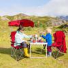 Moclever Folding Canopy Camp Chair  Heavy Duty Beach Chair with Sun Protection, Cup Holder & Padded Armrests for Outdoor Camping, Lawn, Park, Patio (Red) view 2