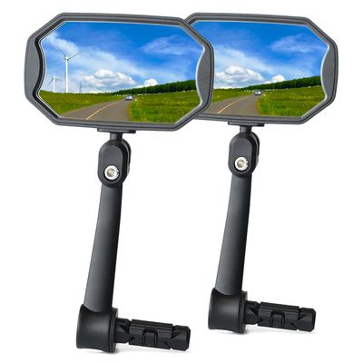 BriskMore Bar End Bike Mirrors, HighDefinition Convex Glass Lens for E-Bike Handlebars, Scratch Resistant, Safe Rearview 1 Pair Bicycle Mirror BT-015(Right And Left Side)