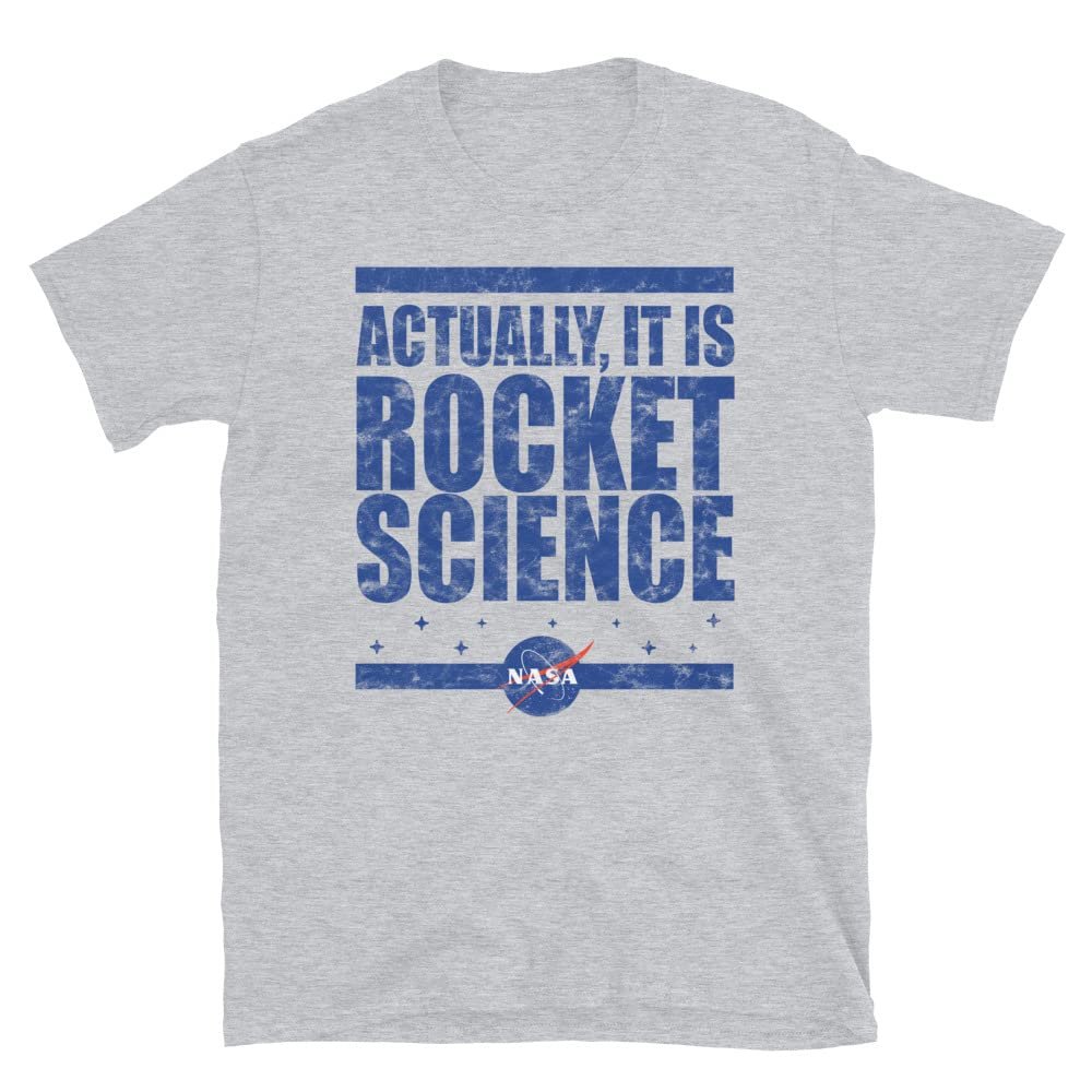 Funny Actually It is Rocket Science NASA Space T-Shirt Sport Grey