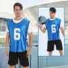 PULUOMASI Sports Pinnies-Numbered Practice Vest Pennies for Soccer Basketball Jersey Bibs -Set of 12/Youth Adults Team BlueRed2 L view 4