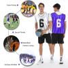 PULUOMASI Sports Pinnies-Numbered Practice Vest Pennies for Soccer Basketball Jersey Bibs -Set of 12/Youth Adults Team PurpleWhite2 M view 2