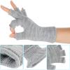 SATINIOR 4 Pairs Winter Half Finger Gloves Knitted Fingerless Mittens Warm Stretchy Gloves for Men and Women (Light Grey, Light Khaki, Red, White) view 3