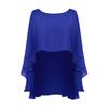 Elegant Womens Ladies Soft Wedding Capes Wedding Jacket Wraps Chiffon Shrug Bridal Long Shawl and Wraps Cover Up Blue One Size view 1