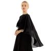 Elegant Womens Ladies Soft Wedding Capes Wedding Jacket Wraps Chiffon Shrug Bridal Long Shawl and Wraps Cover Up Blue One Size view 4
