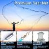 Neween Cast Net for Fishing with Shrimp Cage, American Freshwater Saltwater 4/5/6/7/8Ft Radius Casting Bait Trap Fish, Heavy Duty Zinc Sinker, 3/8 Inch Mesh Size view 4