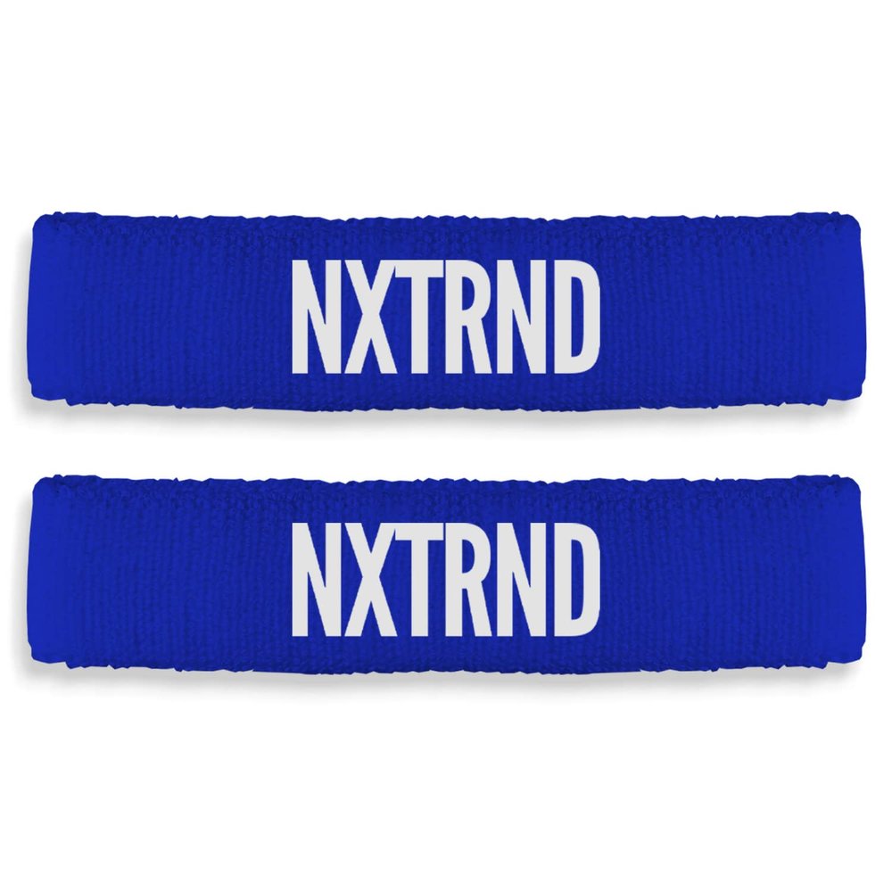 1 Pair Nxtrnd Bicep Bands, Sweat-Absorbent Arm Sweatbands, Football Accessory (Blue)