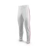 MARUCCI Youth EXCEL Double-Knit Piped Baseball Pant, White/RED, Youth Small view 1