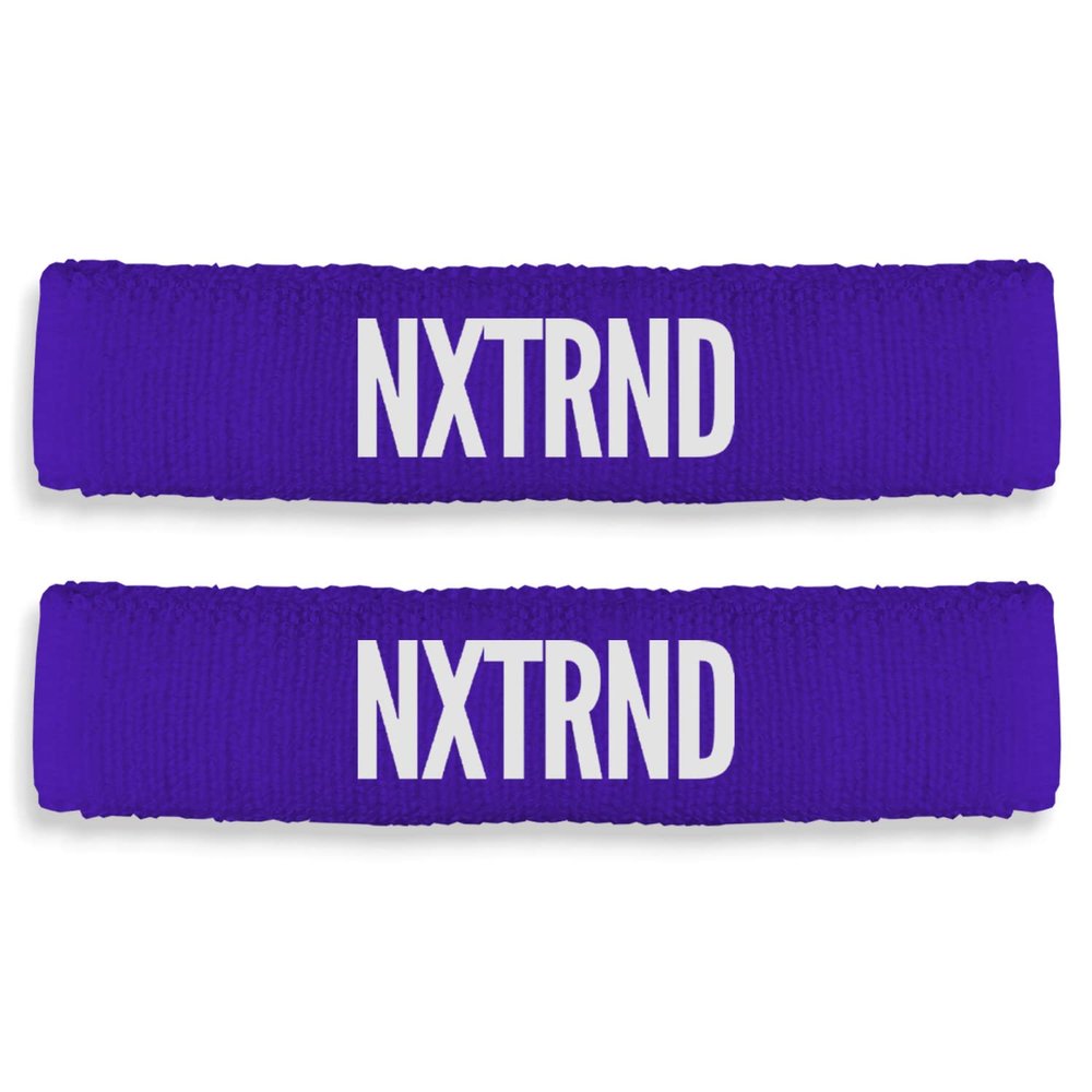 1 Pair Nxtrnd Bicep Bands, Sweat-Absorbent Arm Sweatbands, Football Accessory (Purple)