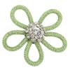Rhinestones Shoe Clips, 3pcs Floral Shoe Clips Flowers Shoe Buckles Rhinestone Brooches Shoes Bag Dress Decoration(Green) view 1