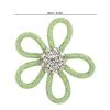 Rhinestones Shoe Clips, 3pcs Floral Shoe Clips Flowers Shoe Buckles Rhinestone Brooches Shoes Bag Dress Decoration(Green) view 3