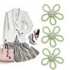 Rhinestones Shoe Clips, 3pcs Floral Shoe Clips Flowers Shoe Buckles Rhinestone Brooches Shoes Bag Dress Decoration(Green) view 4