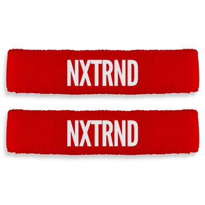1 Pair Nxtrnd Bicep Bands, Sweat-Absorbent Arm Sweatbands, Football Accessory (Red)