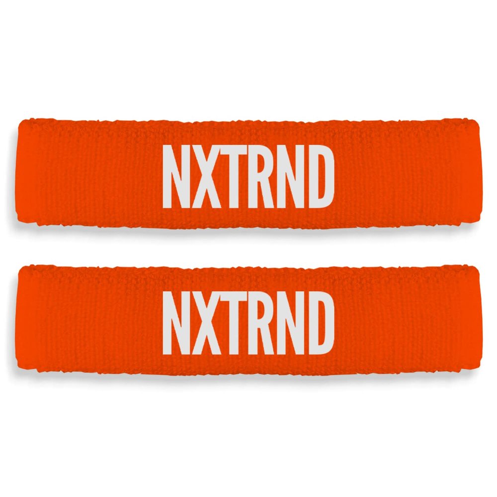 1 Pair Nxtrnd Bicep Bands, Sweat-Absorbent Arm Sweatbands, Football Accessory (Orange)