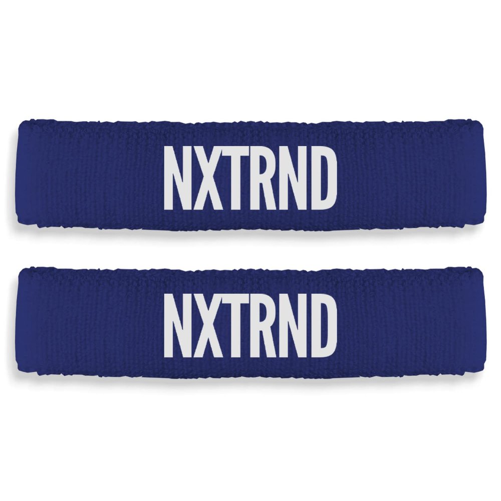 1 Pair Nxtrnd Bicep Bands, Sweat-Absorbent Arm Sweatbands, Football Accessory (Navy Blue)