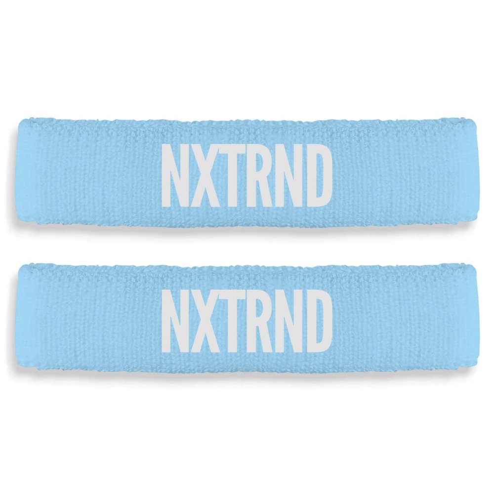 1 Pair Nxtrnd Bicep Bands, Sweat-Absorbent Arm Sweatbands, Football Accessory (Columbia Blue)