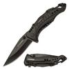 MTECH USA Pocket Folding Knife, Licensed by USMC, Black Aluminum Handle w/Carbon Fiber Pattern, Bottle Opener, Carabiner, Screwdriver and Pocket Clip - M-A705G2CF view 1