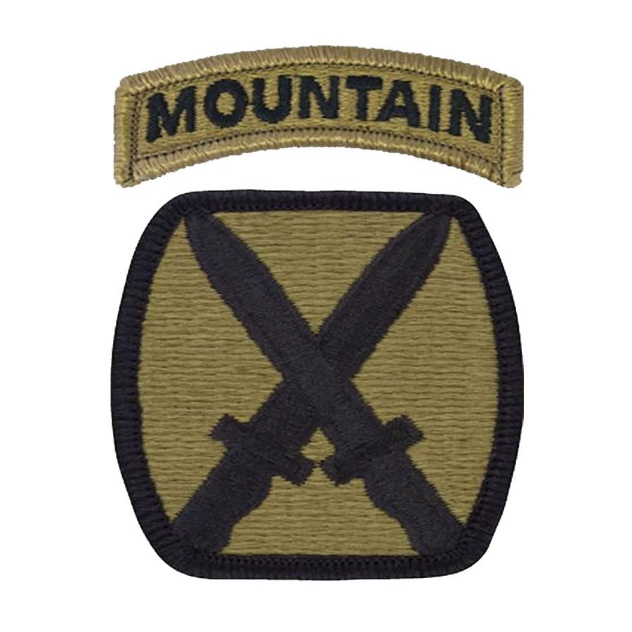10th Infantry (Mountain) Division OCP Patch with Mountain Tab (Military Issued)-Veteran Owned Business