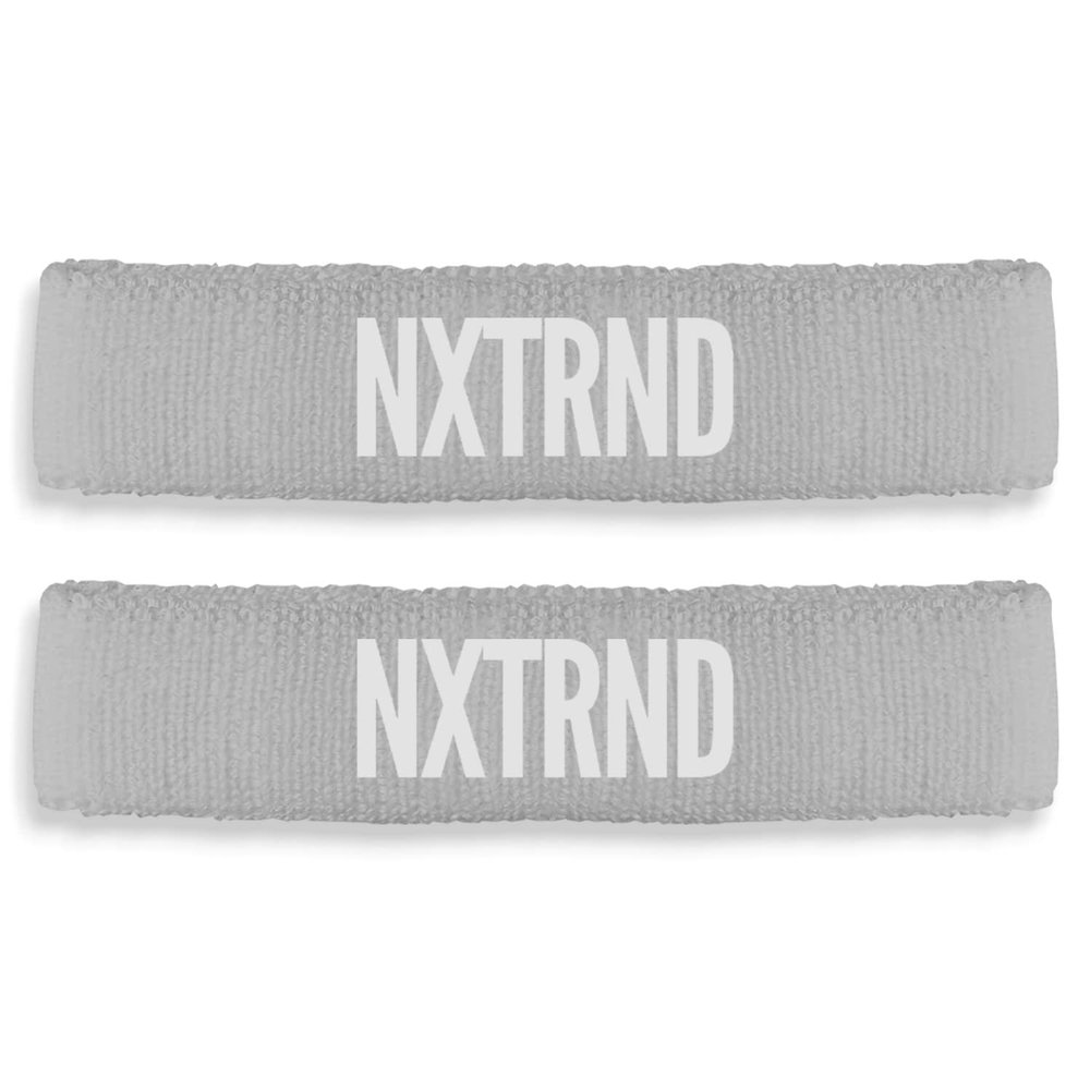 1 Pair Nxtrnd Bicep Bands, Sweat-Absorbent Arm Sweatbands, Football Accessory (Grey)