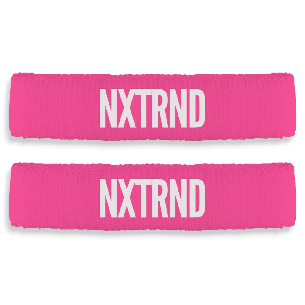 1 Pair Nxtrnd Bicep Bands, Sweat-Absorbent Arm Sweatbands, Football Accessory (Pink)